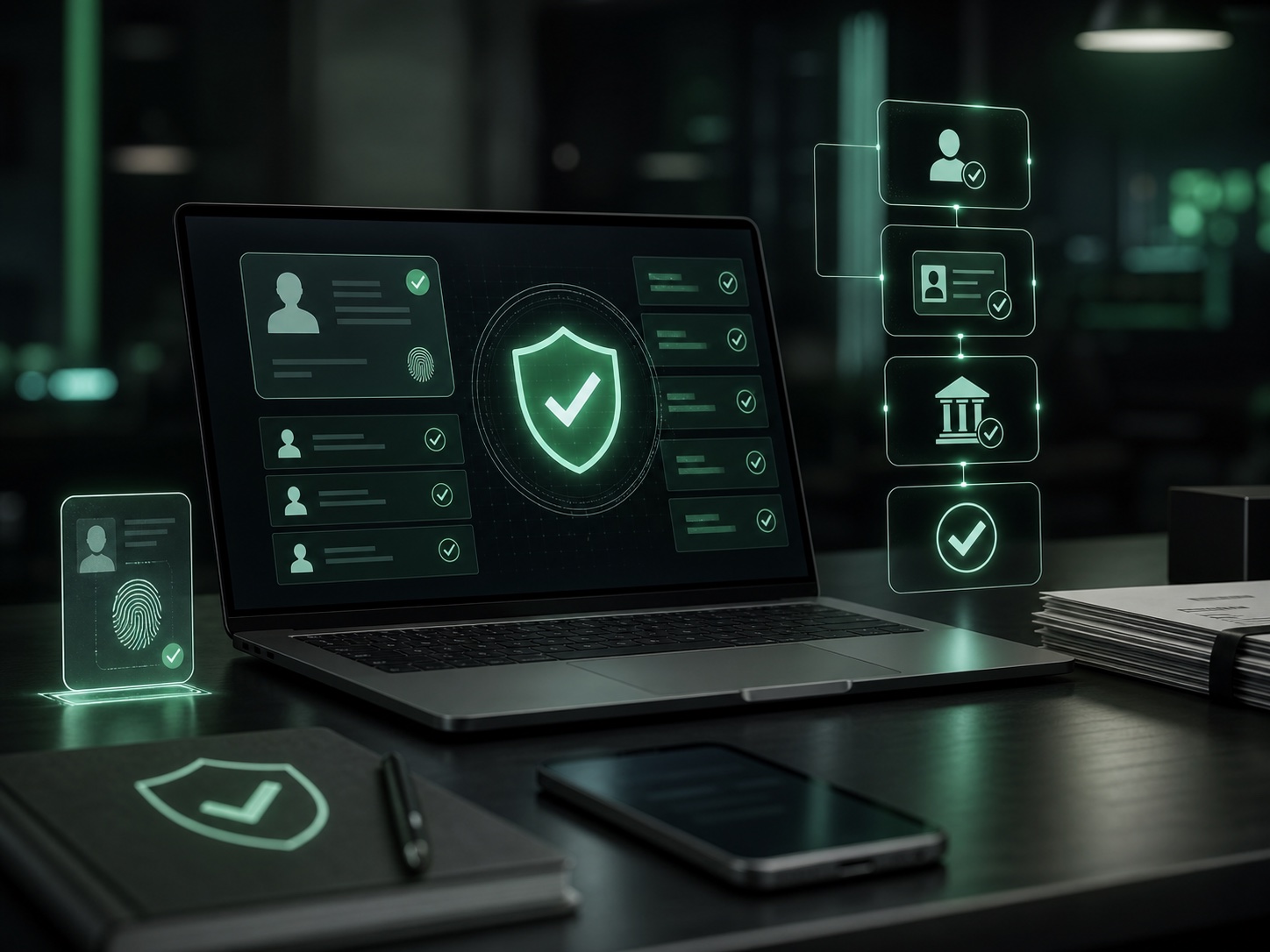 Secure identity verification and compliance review workspace